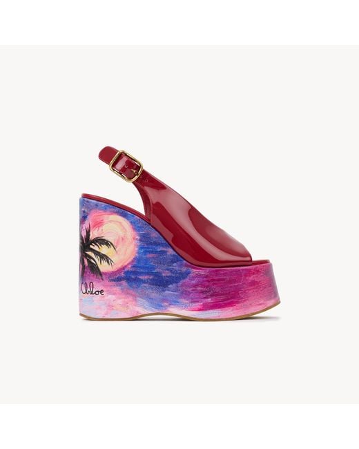 Chloé Pink Maxime Wedge Sandal