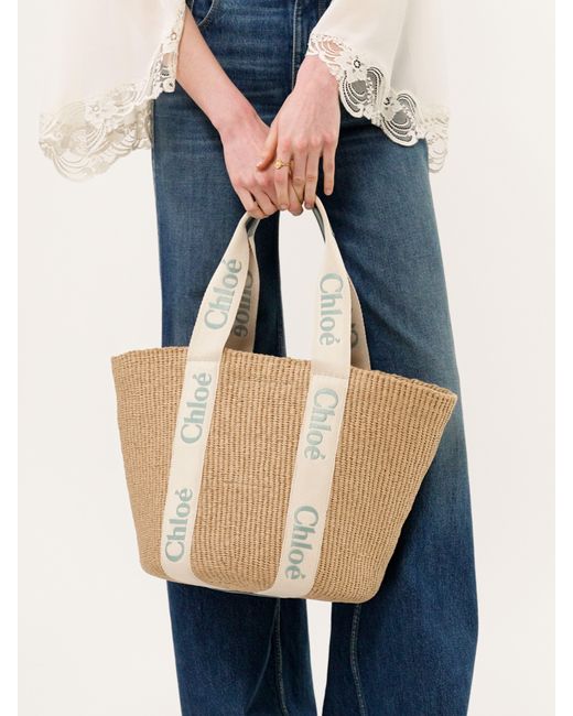 Large panier Woody en fibres naturelles Chloé en coloris Natural
