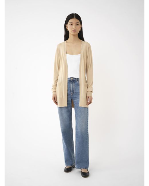 Chloé Natural Long Belted Cardigan