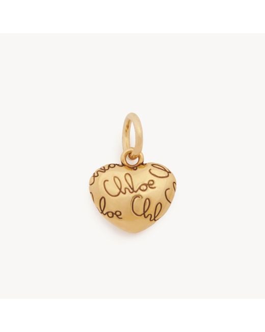 Chloé Metallic Alphabet Heart Logo Charm