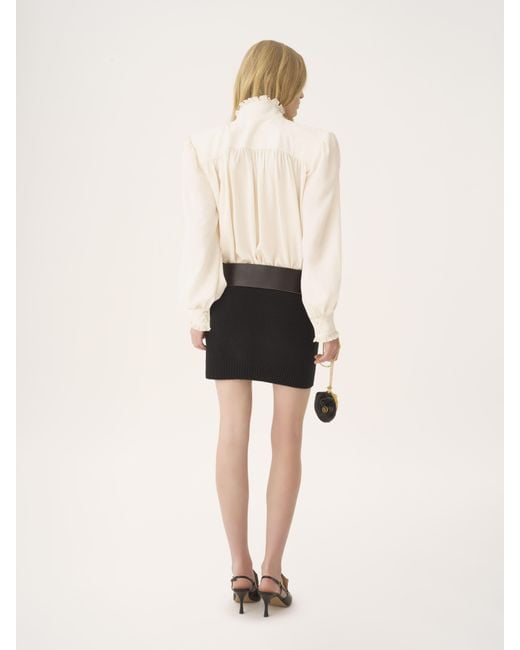 Chloé White Oversized Ruffled Blouse