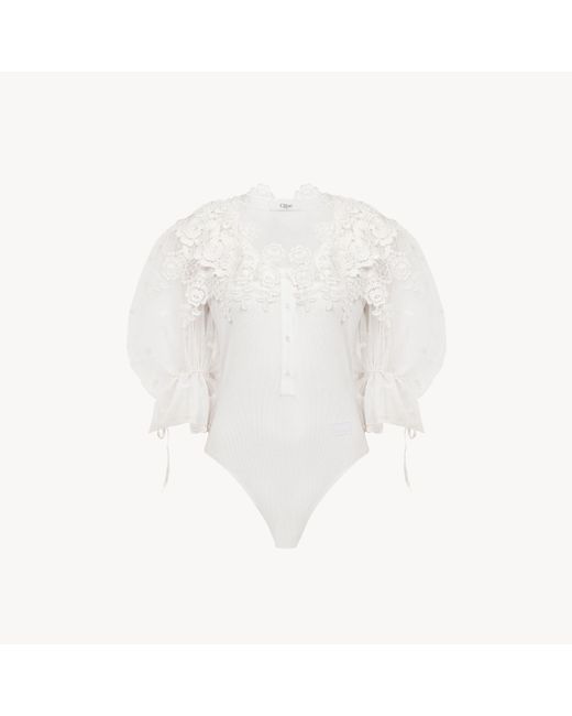 Body Con Maniche A Sbuffo di Chloé in White