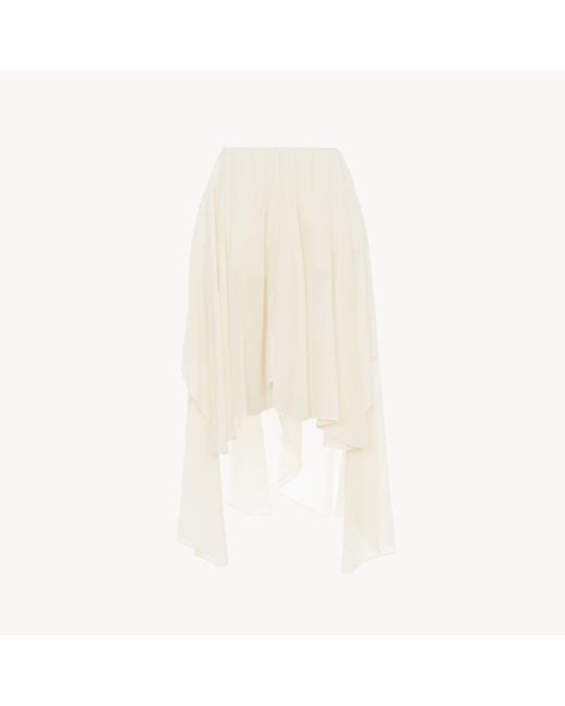 Chloé シルクジョーゼット製フルイドヴォラン ショートパンツ 婦人向け ホワイト サイズ シルク 100 White