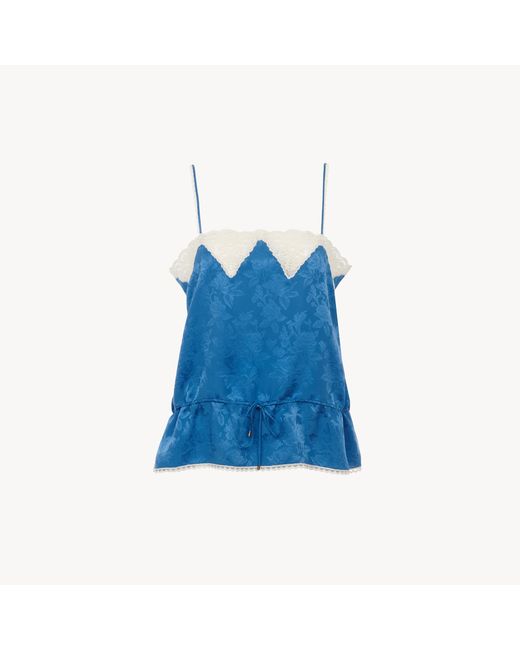 Chloé Blue Drawstring Camisole Top