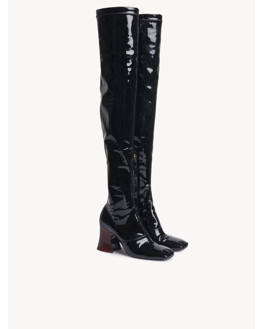 Chloé Black Janis Overknee-Stiefel