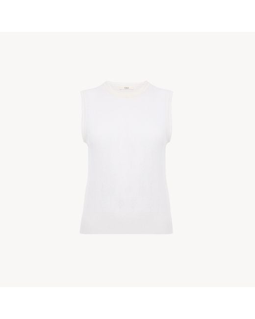 Chloé White Sleeveless Sweater
