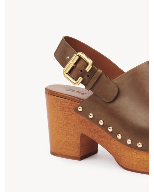 Chloé Brown Jeannette Wedge Clog