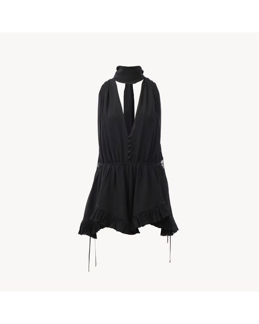 Chloé Blue V-Neck Jumpsuit