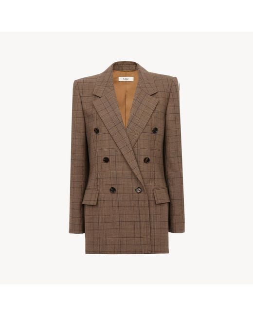 Chloé Brown Double-Breasted Tailored Jacket