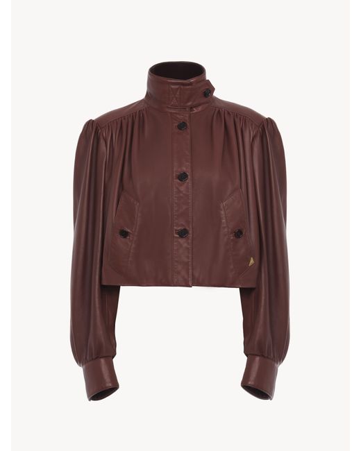 Chloé Gathered Boule Jacket in het Brown