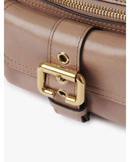 Chloé Brown Kleine Camera bag aus glänzendem Leder