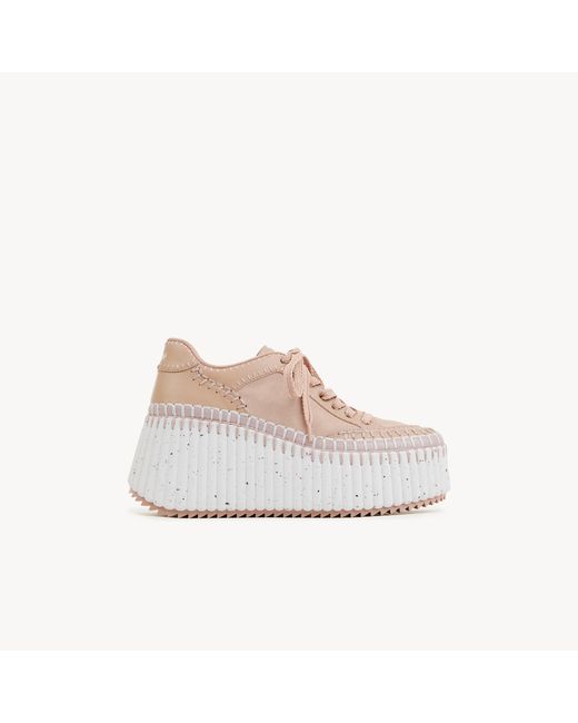 Chloé Pink Nama Wedge Sneaker
