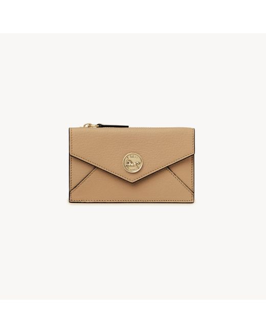 Chloé Natural Small Envelope Purse With Card Slots In Grained Leather