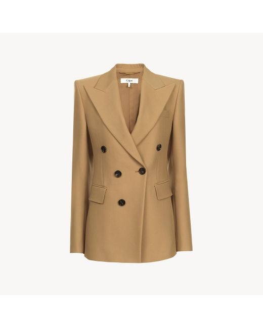 Chaqueta De Sastre De Lana Grain De Poudre Chloé de color Natural