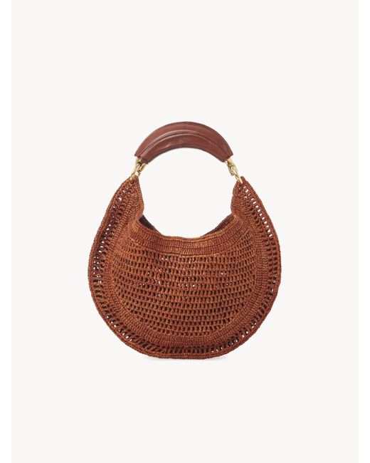 Chloé ラフィア製Summer Bananaホーボーバッグ 婦人向け ブラウン サイズ 指定外繊維（紙） 100% 牛革（ブル） Brown