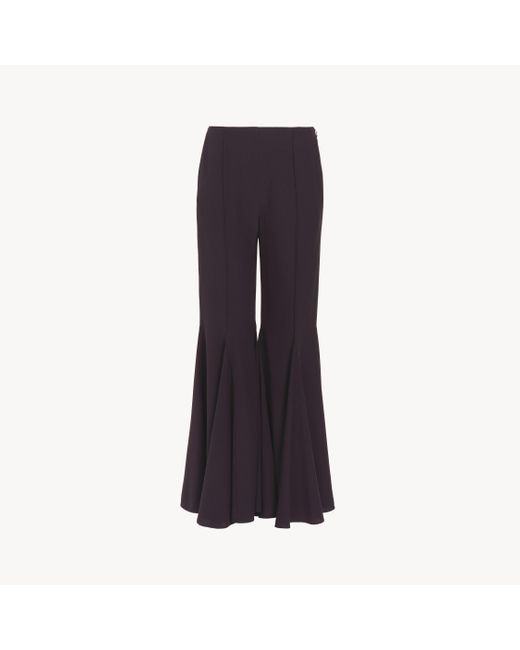 Chloé Blue Verkürzte Bootcut-Hose aus Crêpe-Satin