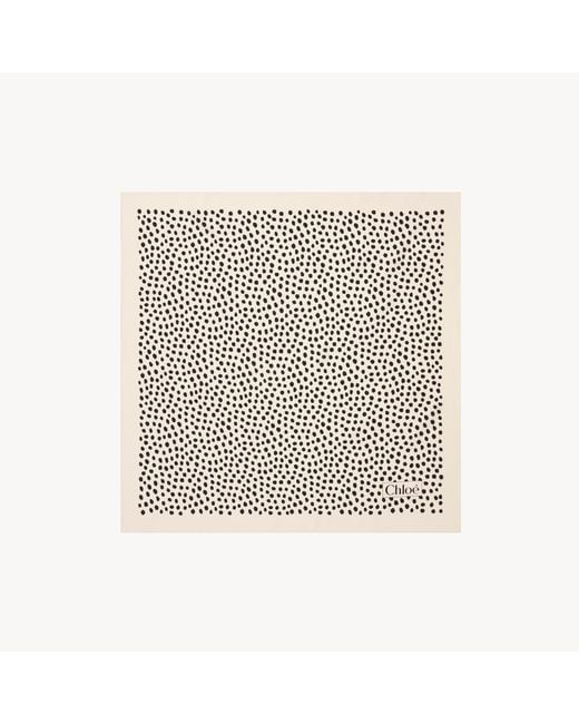 Chloé Natural The Spotted Square Scarf