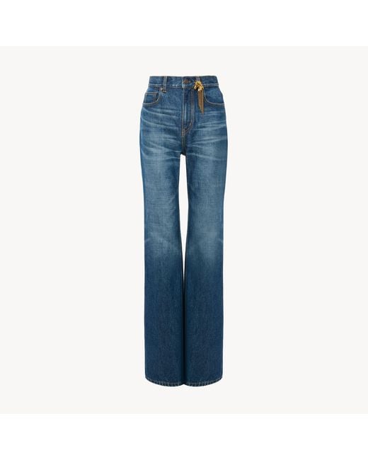 Chloé Blue High-Rise Straight Jeans