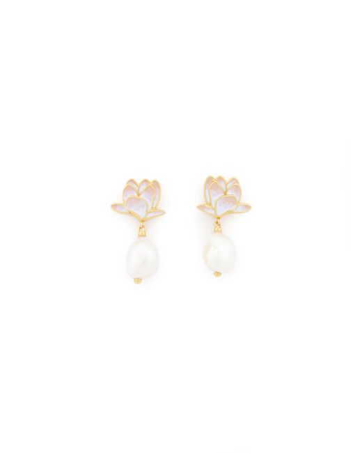 Chloé White Magnolia Earrings