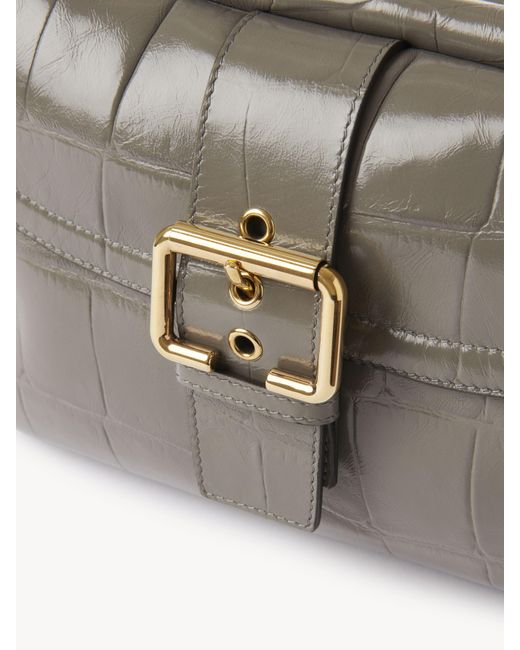 Chloé Gray Camera Bag aus Leder mit Krokodilledereffekt