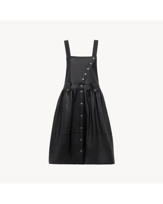 Chloé Black Apron Midi Dress