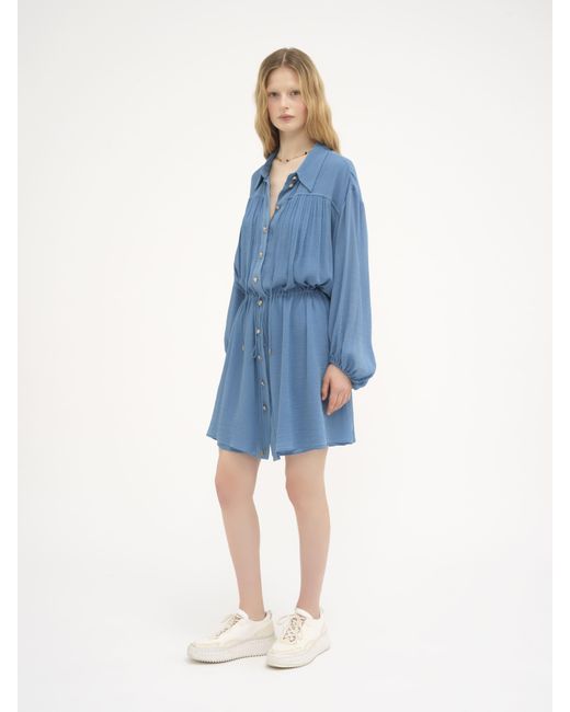 Chloé Blue Short Shirt Dress