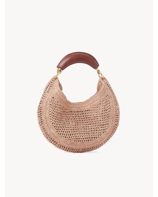 Chloé Brown Summer Banana Hobo Bag In Raffia