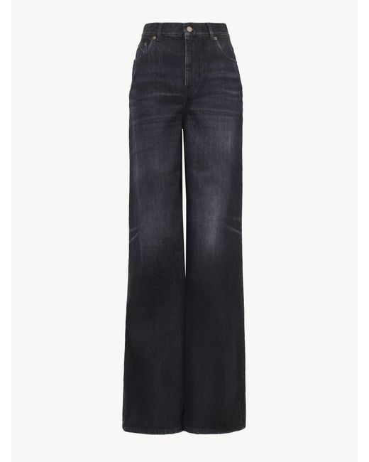 Chloé Blue High-Rise Wide-Leg Jeans