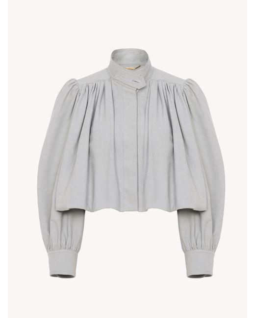 Chloé Gathered Boule Jacket in het Gray
