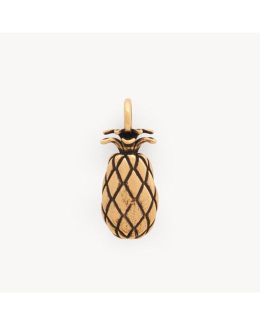 Chloé Metallic Alphabet Pineapple Charm In Brass