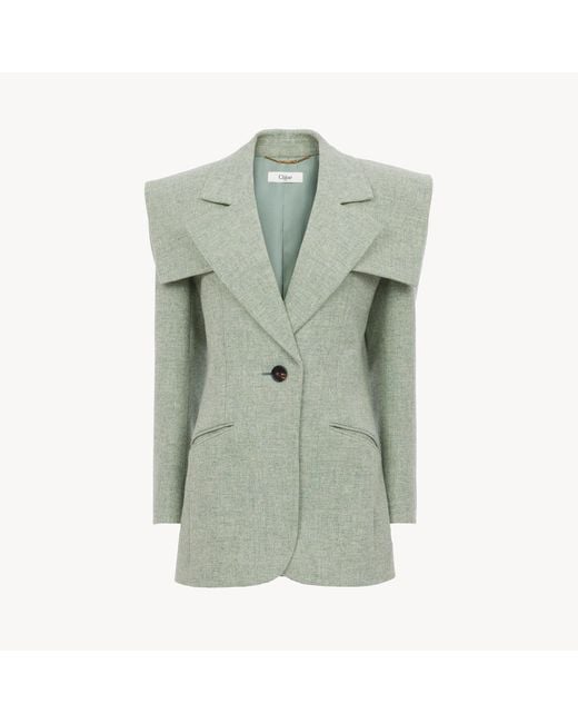 Chloé Green Single-Breasted Tailored Jacket