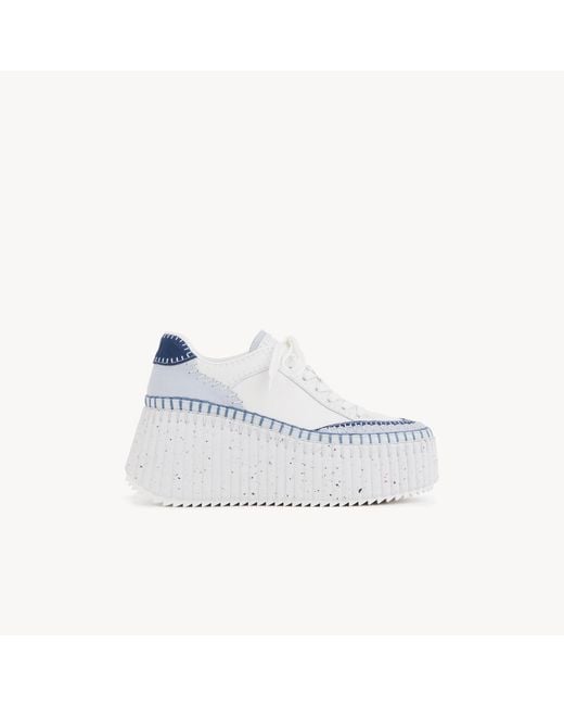 Chloé Blue Nama Wedge Sneaker