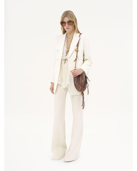 Chloé White Couture-Jacke aus einer Jacquard-Baumwollmischung