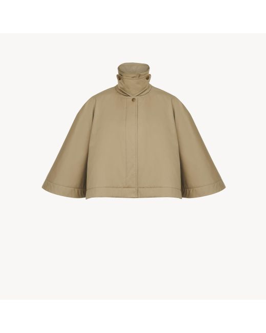 Chloé Natural Kurzes gestepptes Cape aus Baumwollgabardine