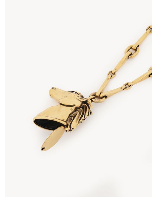 Chloé Natural The Chain Horse Necklace