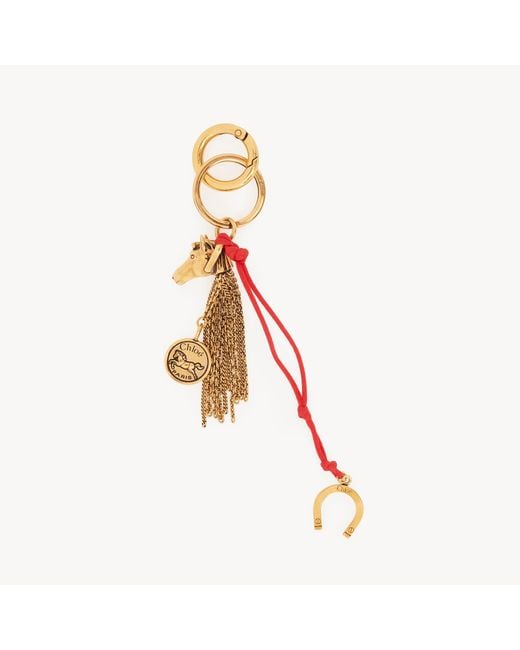 Chloé Pink Symbols Chain Horse Bag Charm