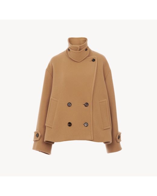 Cappotto Corto Oversize di Chloé in Natural