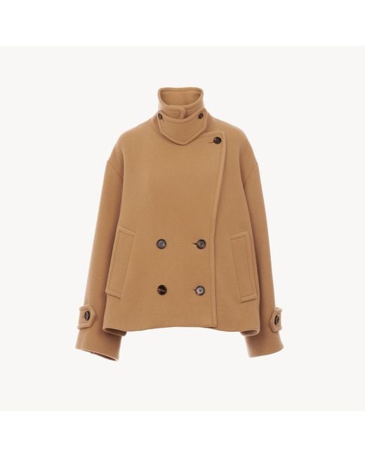 Chloé Natural Oversized Short Coat