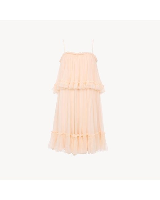 Chloé Pink Thin-Strap Mini Dress