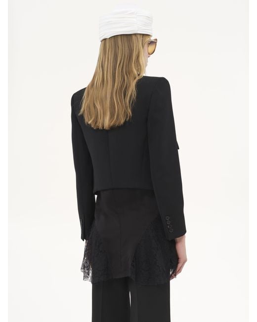 Chloé ウールギャバジン製ヘリテージ テーラードジャケット 婦人向け ブラック サイズ ウール 100% Horn Bubalus Bubalis, Farmed, Coo India Black