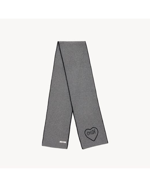 Sciarpa Encoeur di Chloé in Gray