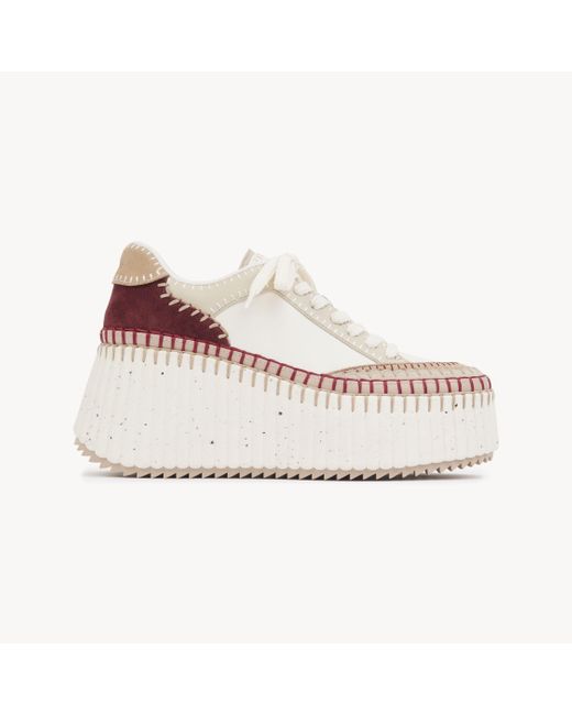 Chloé Pink Nama Wedge Sneaker