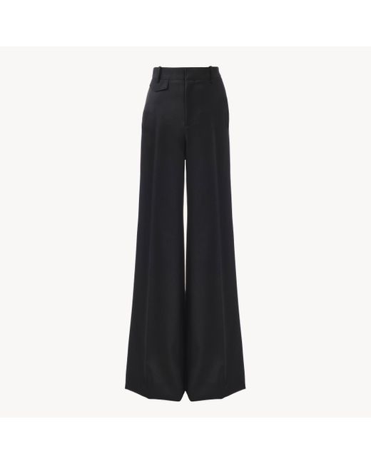 Chloé ウールグレインドプードル製ハイライズ フレアパンツ 婦人向け ブラック サイズ ウール 100% Horn Bubalus Bubalis, Farmed, Coo India Black