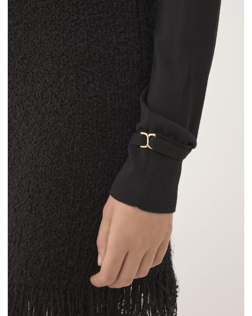 Chloé Black Crew-neck Fitted Sweater