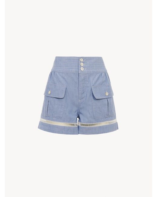 Chloé Blue Mini Shorts