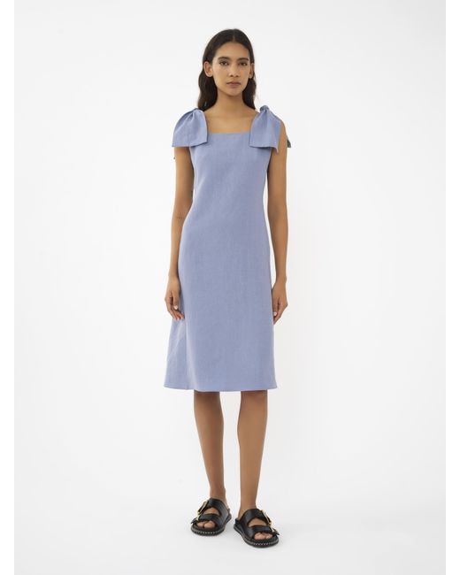 Chloé Blue Sommerliches Kleid mit Schleifenträger