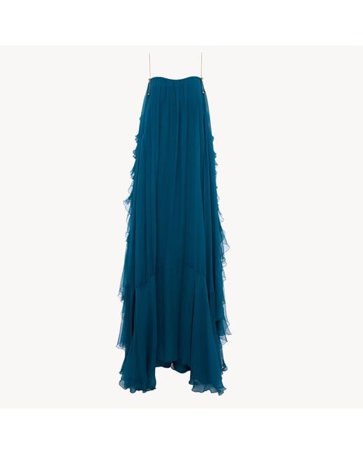 Chloé Blue Sleeveless Long Dress