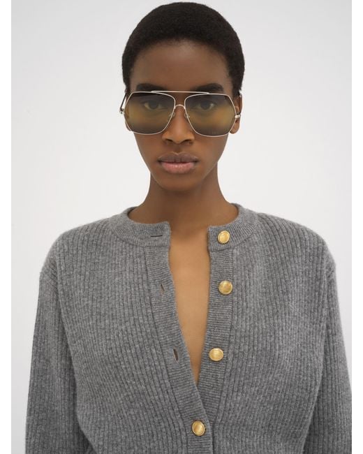 Combinaison utilitaire en maille de laine et cachemire Chloé en coloris Gray