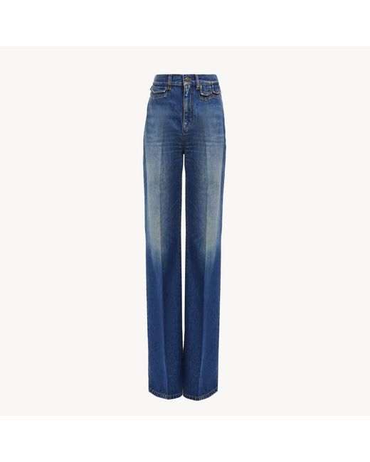 Chloé Blue High-Rise Flare Jeans