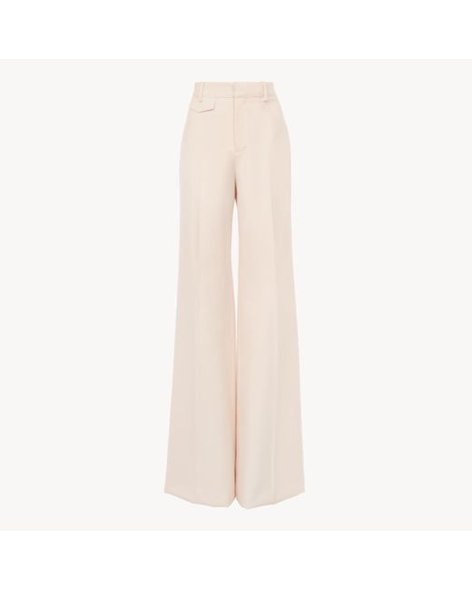 Pantaloni Svasati A Vita Alta di Chloé in Natural